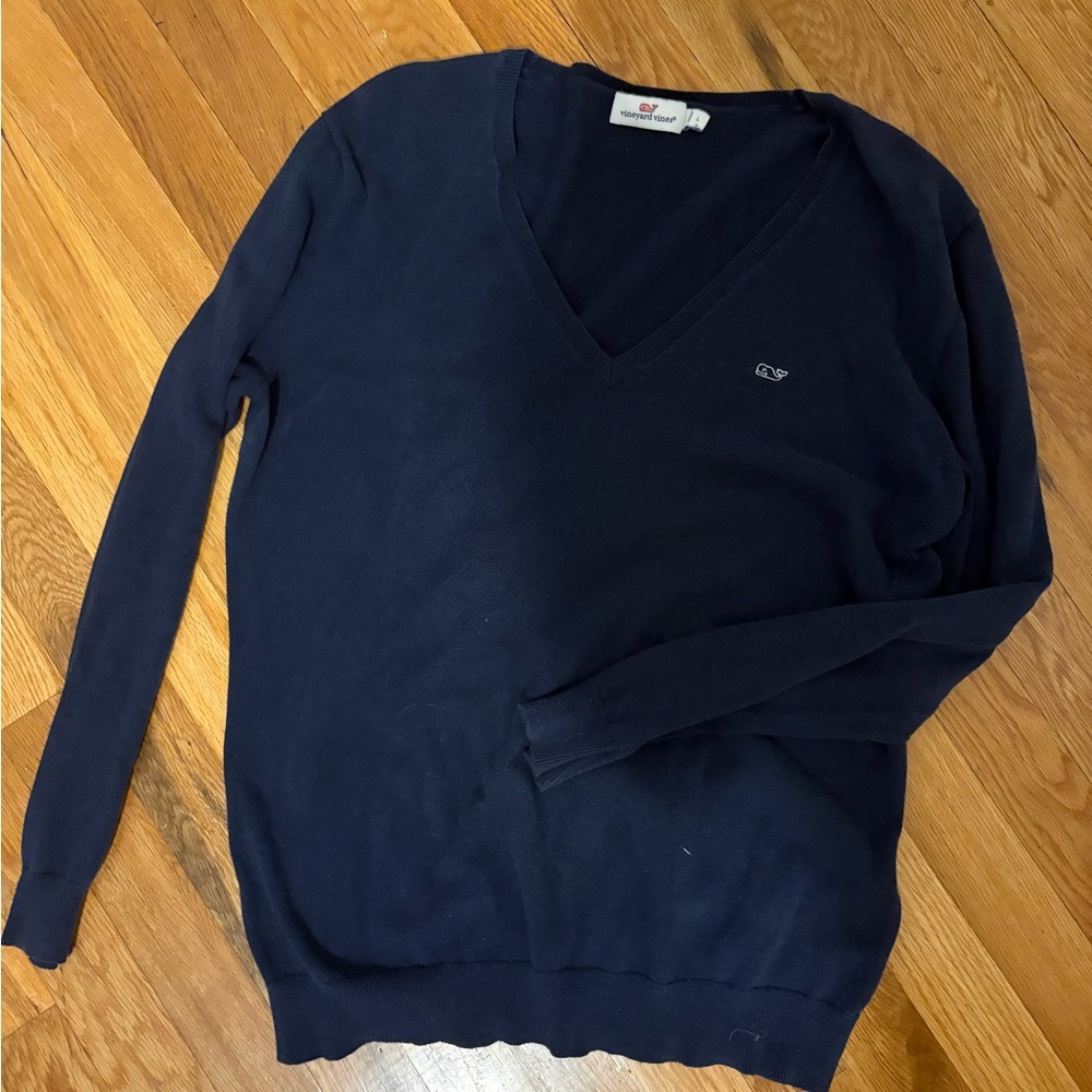 Vineyard Vines Navy V-Neck Sweater